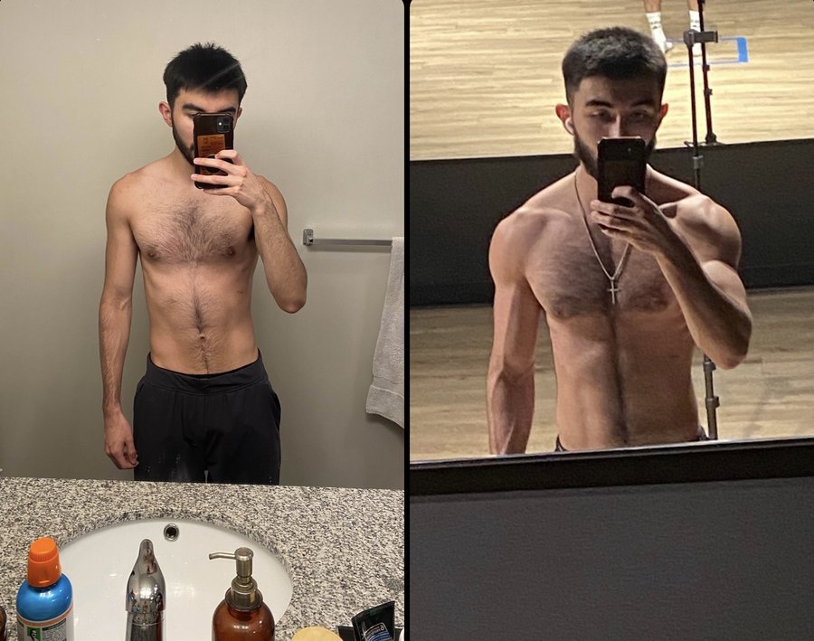 Jose's transformation, packed on a lot of muscle