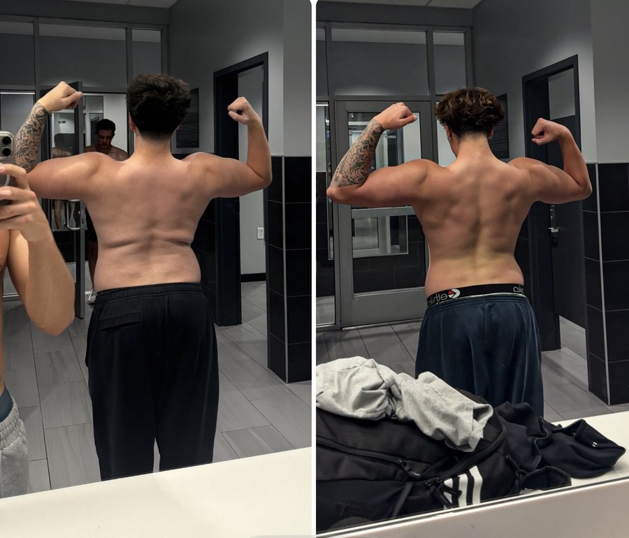 Client back transformation, down 25 pounds in a few months